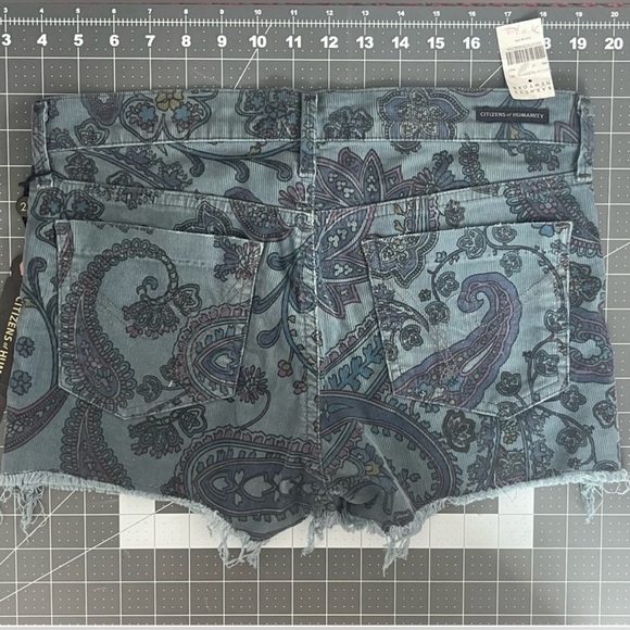 Citizens of Humanity‎ Manic Cheeky Short Corduroy Paisley Frayed Size 27 NWT - Picture 5 of 12